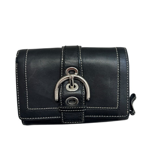 Coach black leather vintage y2k soho wallet